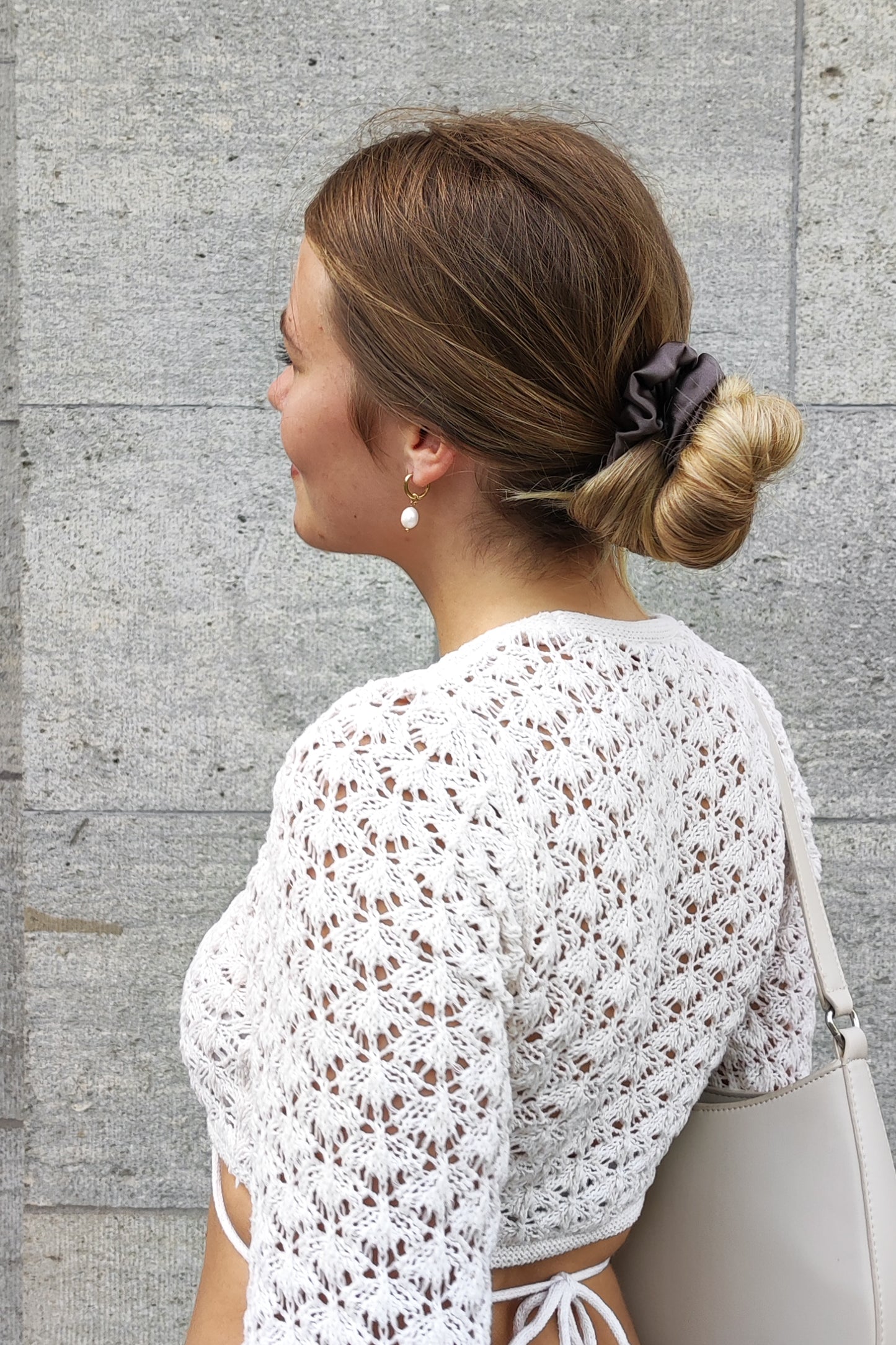 Natural silk scrunchie Delicious Mocha Scrunchies Katrina Silks