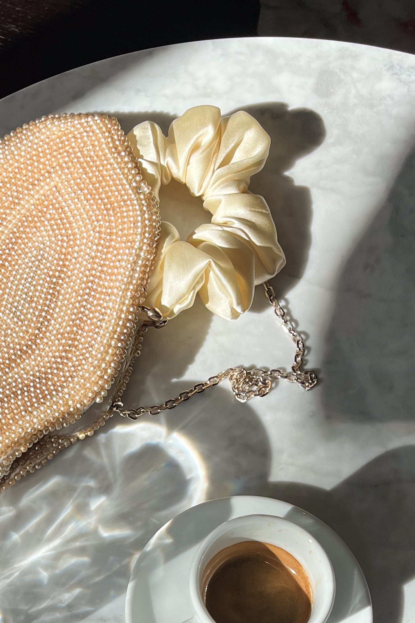 Natural silk scrunchie French Champagne Scrunchies Katrina Silks