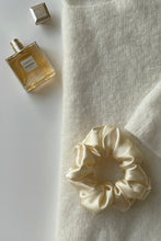 Load image into Gallery viewer, Natural silk scrunchie French Champagne Scrunchies Katrina Silks   
