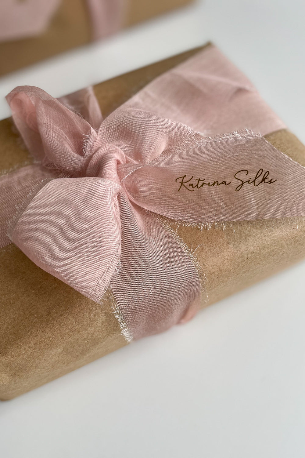 Natural silk organza gift wrapping bow
