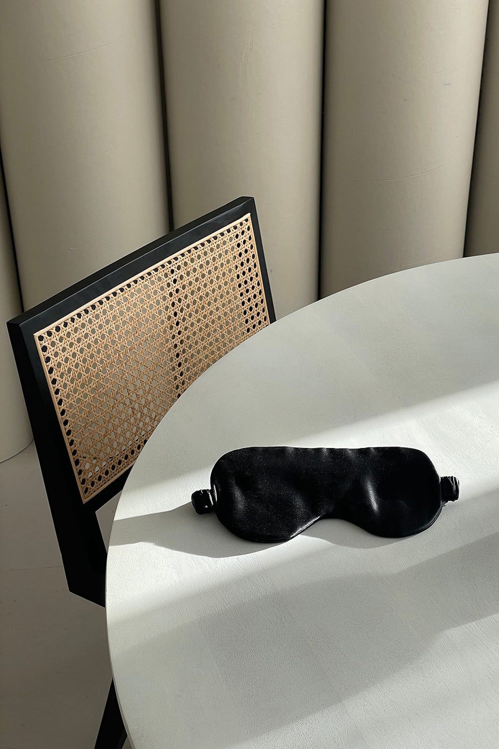 Natural silk eye mask Black Night