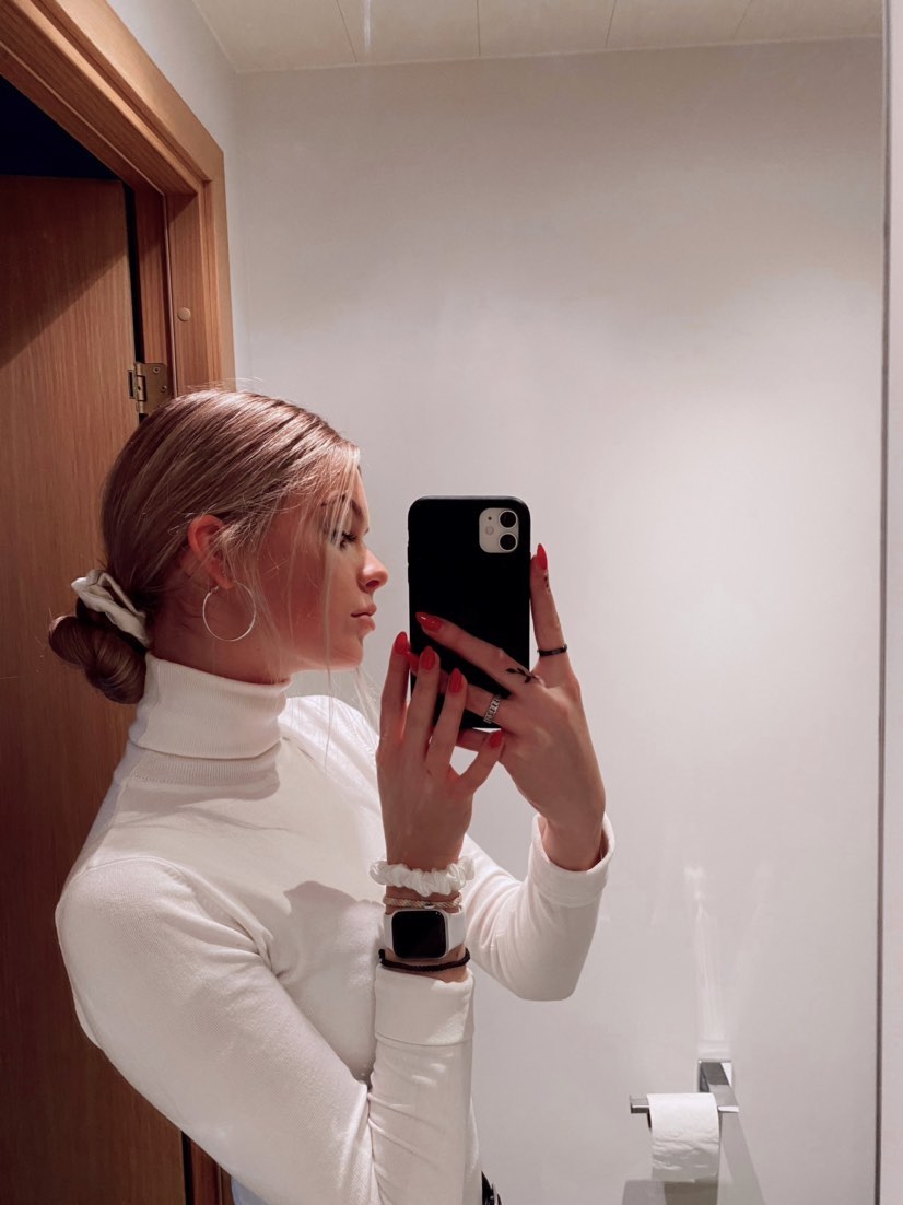 Natural silk scrunchie White Pearl - sample sale Scrunchies Katrina Silks