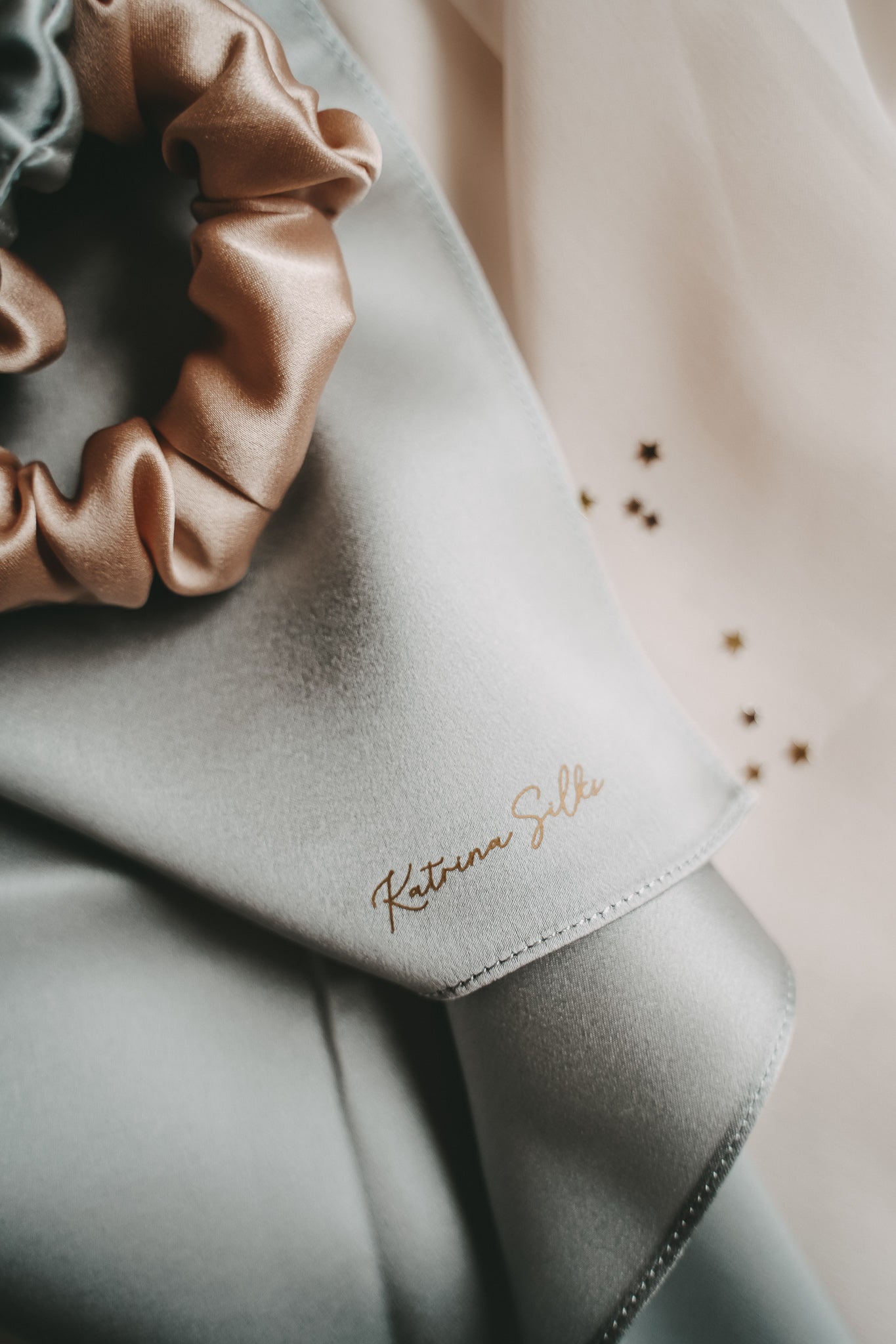 Natural silk scarf Misty Blue Katrina Silks
