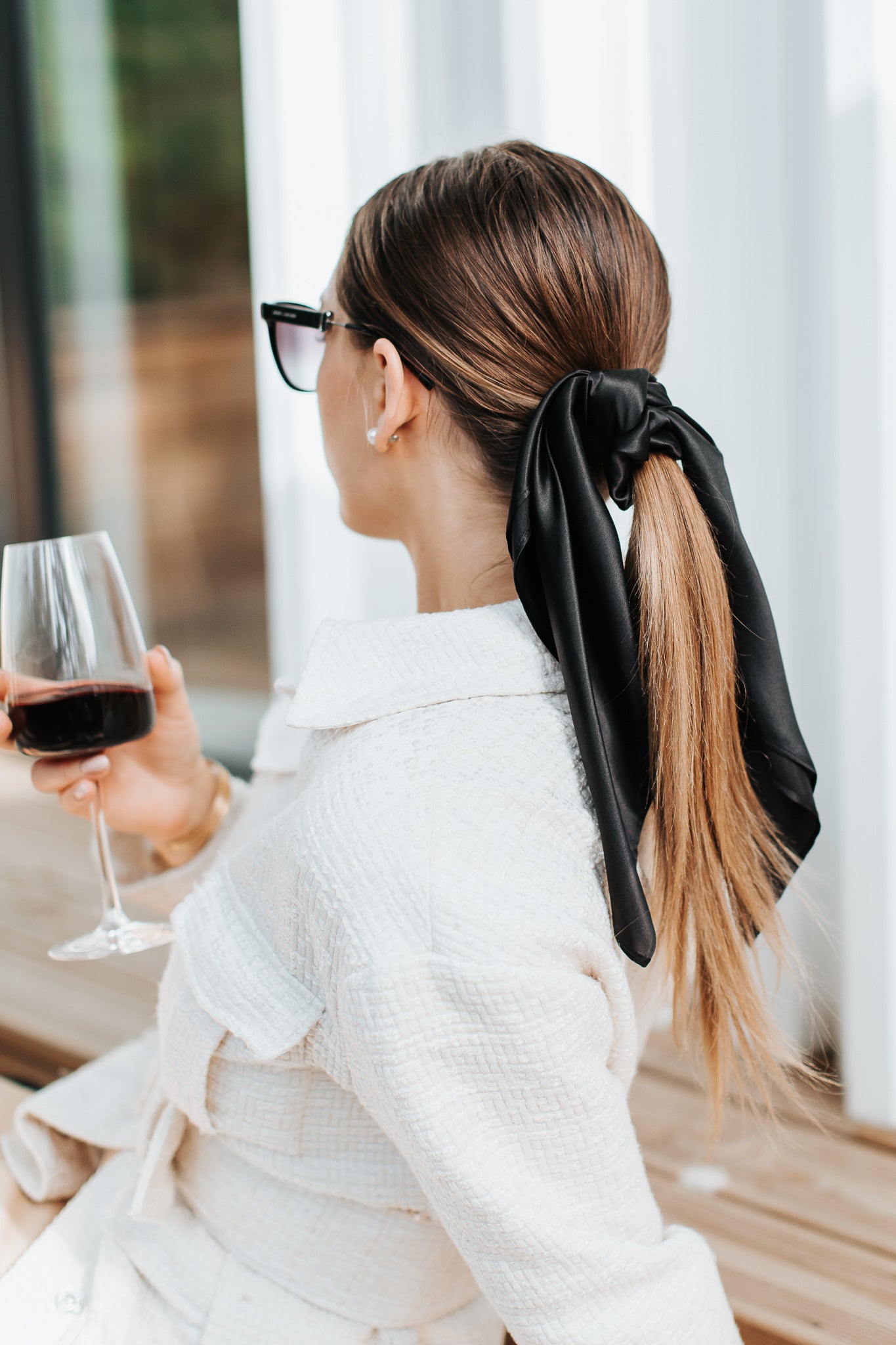 Natural silk scarf Black Night  Katrina Silks