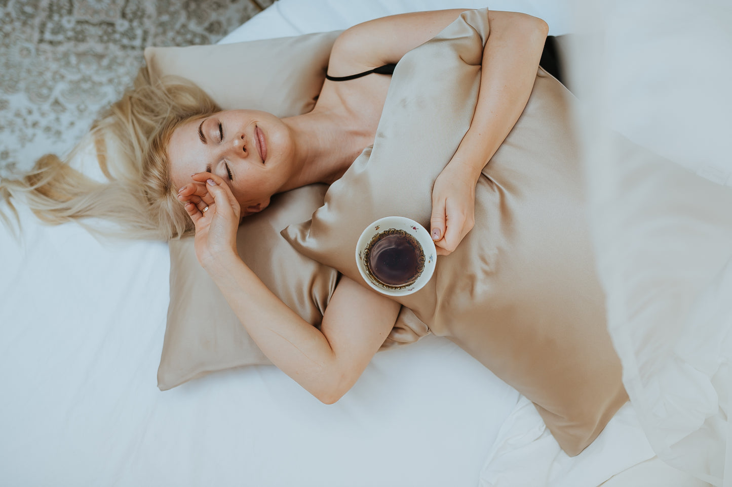 Natural silk pillowcase Porcelain Sand Pillowcases Katrina Silks