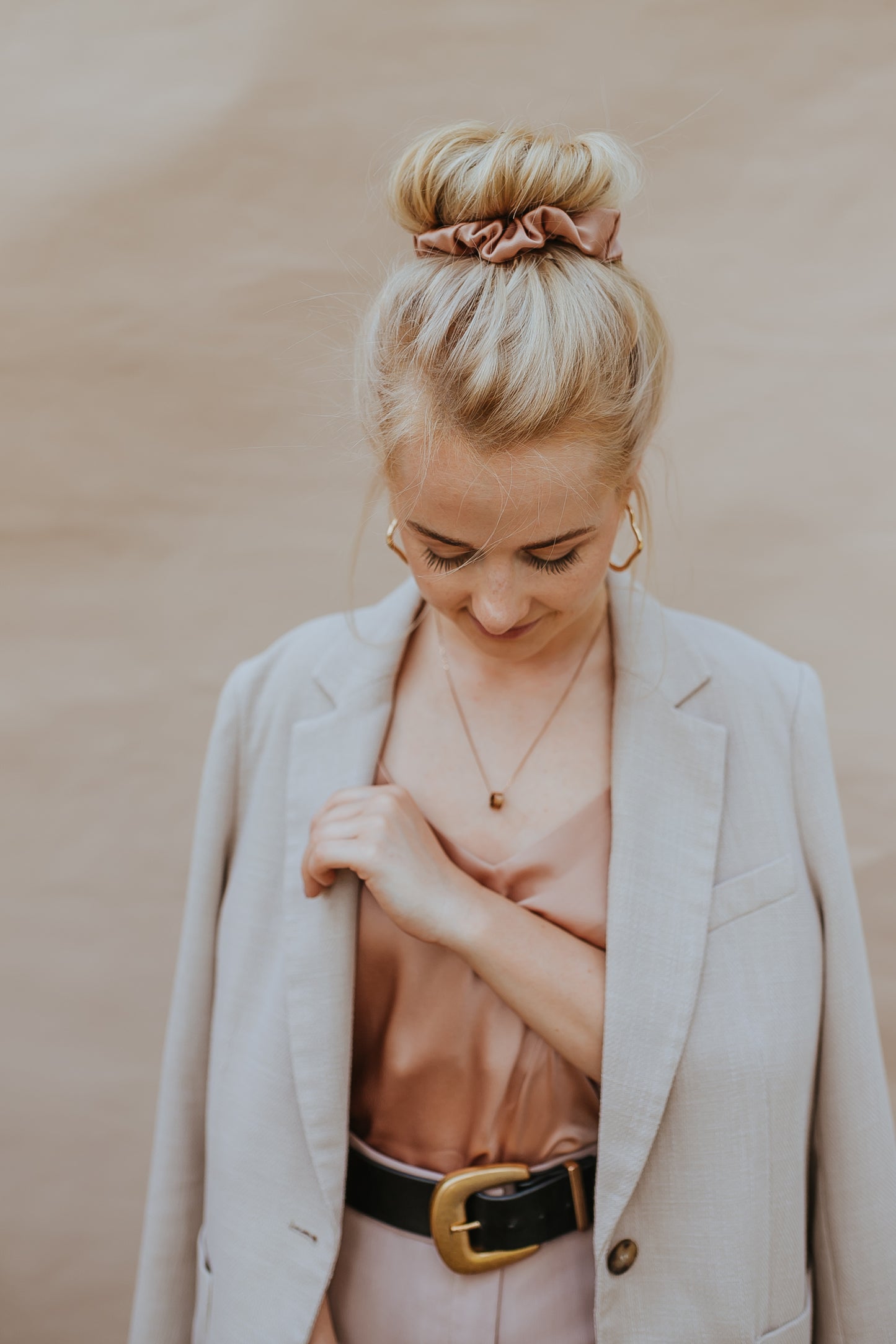 Natural silk scrunchie Morning Dawn Katrina Silks