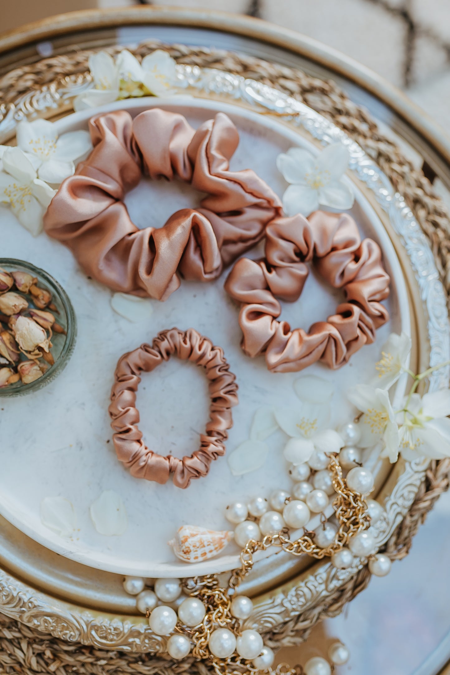 Natural silk scrunchie Morning Dawn Katrina Silks
