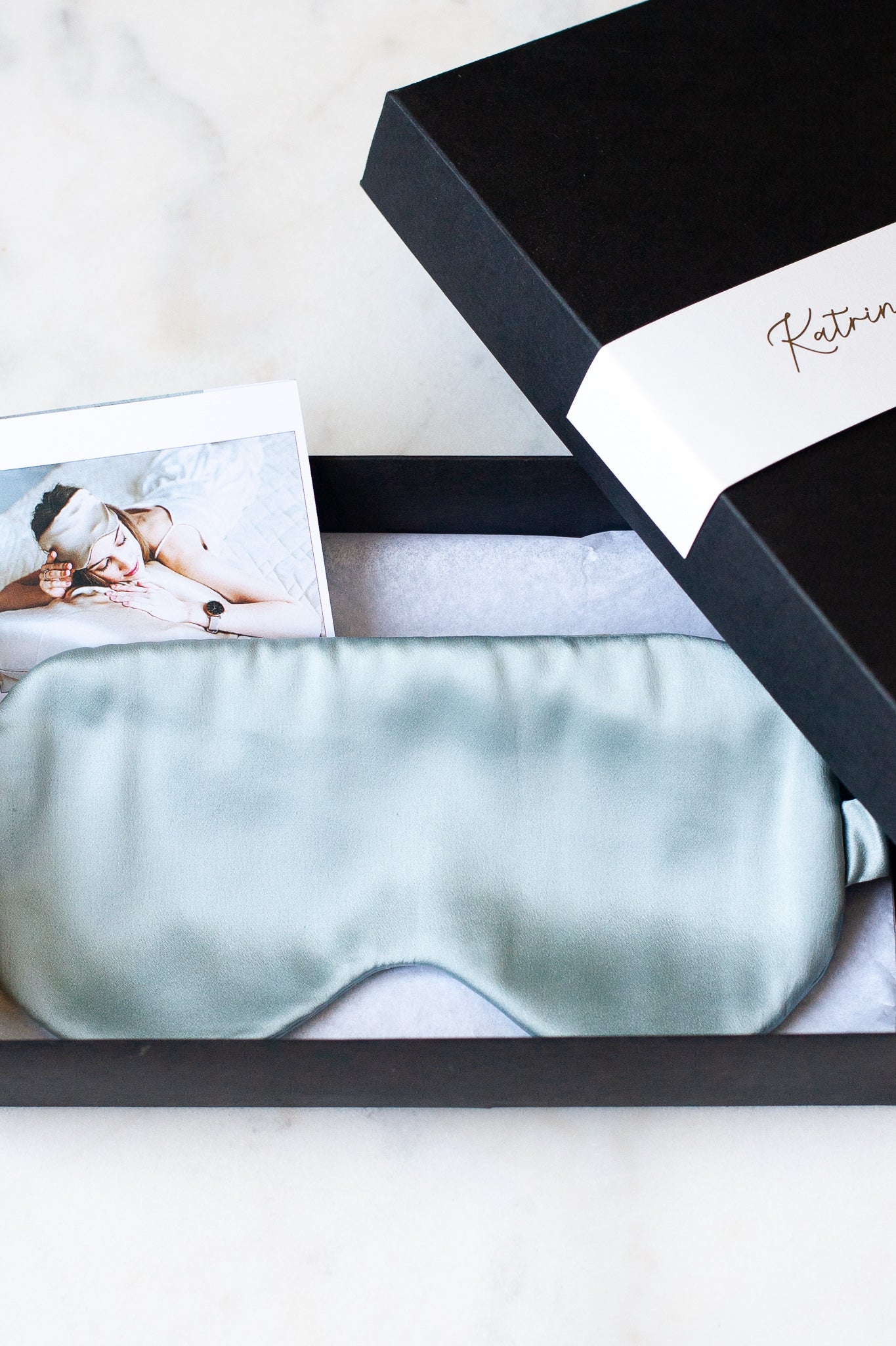 Natural silk eye mask Misty Blue Eye masks Katrina Silks