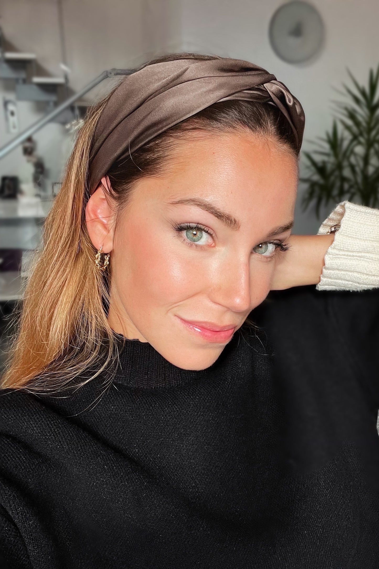 Natural silk Headband Delicious Mocha Headbands Katrina Silks