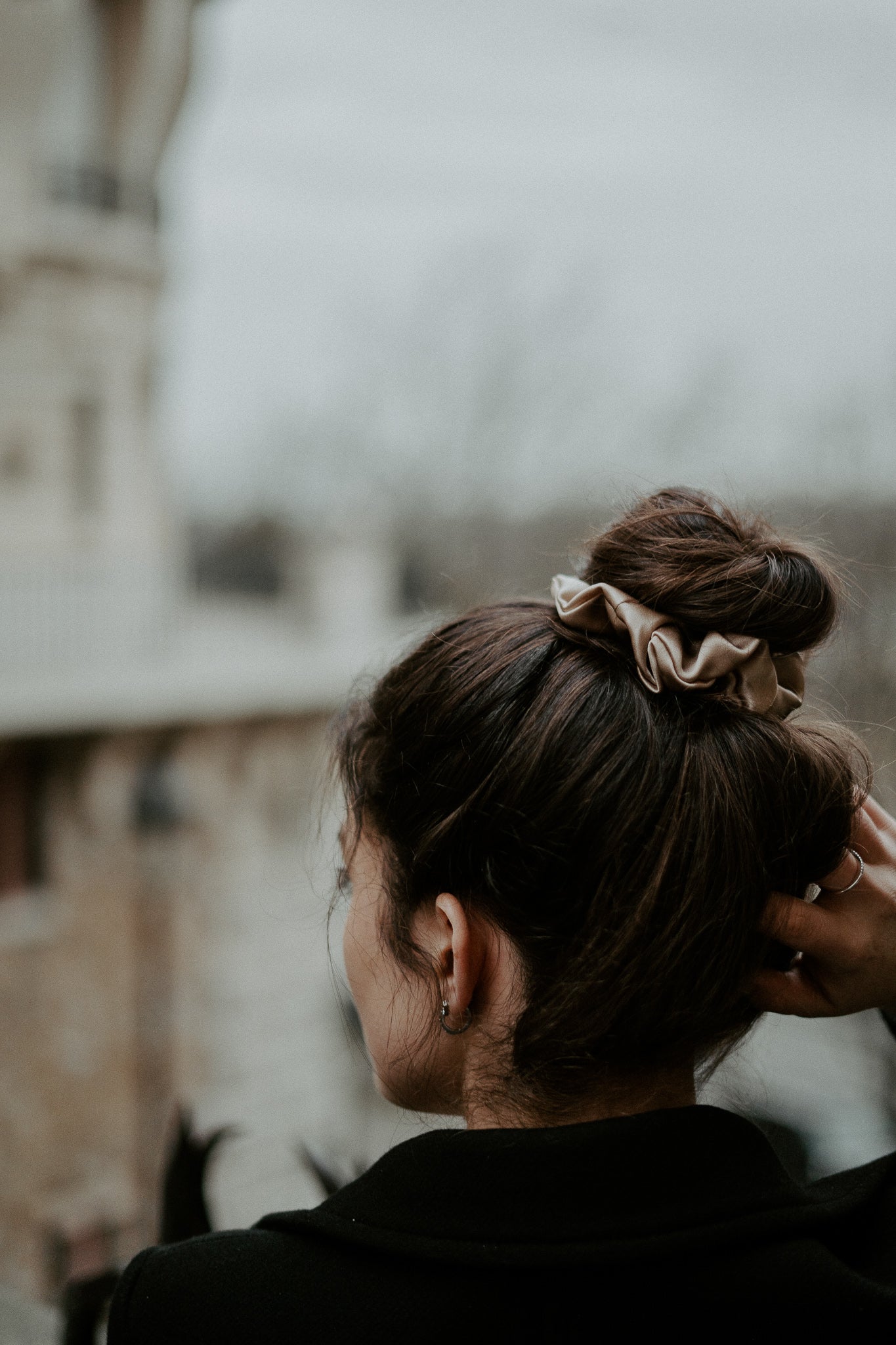 Natural silk scrunchie Porcelain Sand Scrunchies Katrina Silks