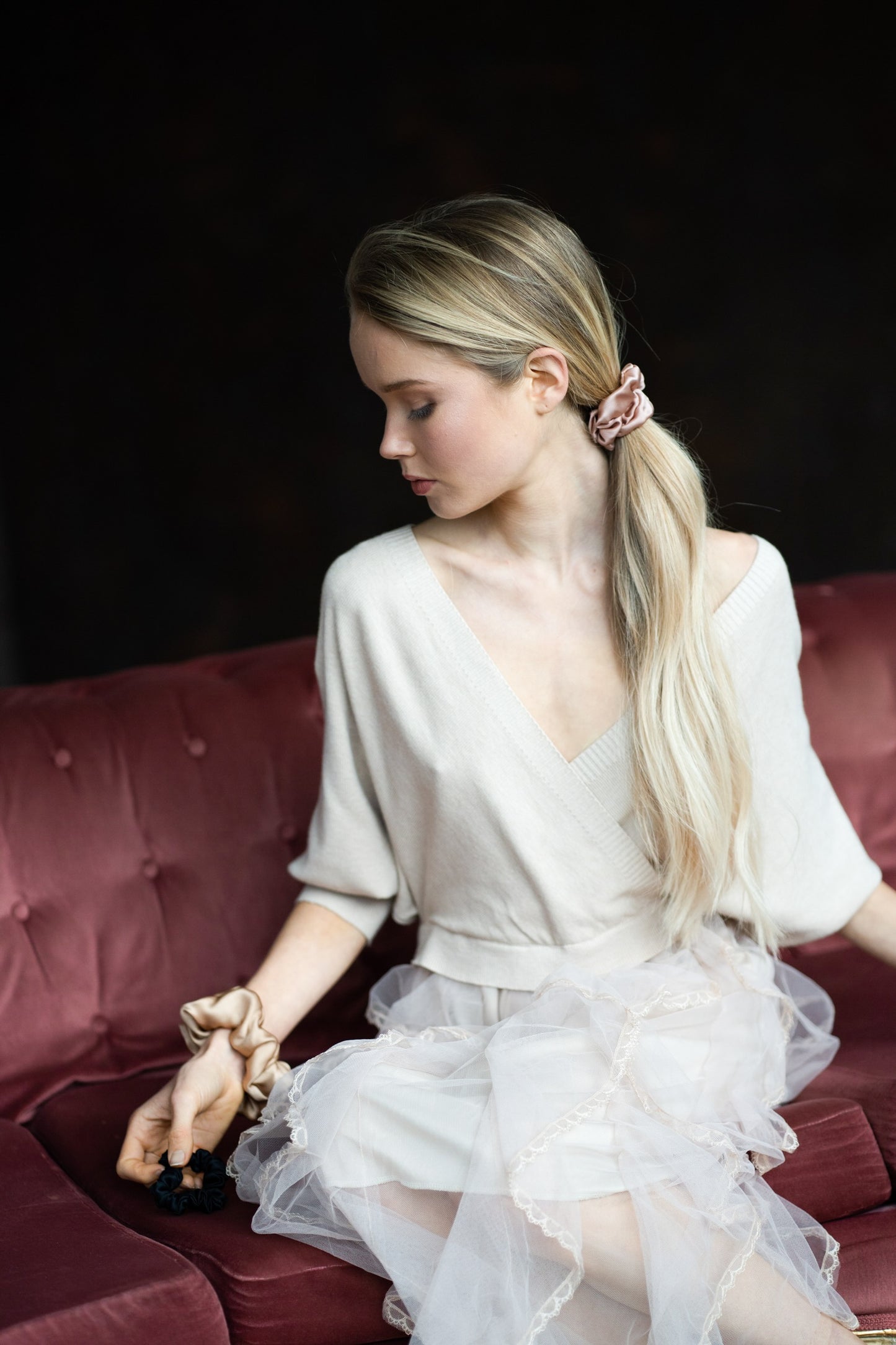 Natural silk scrunchie Morning Dawn Katrina Silks