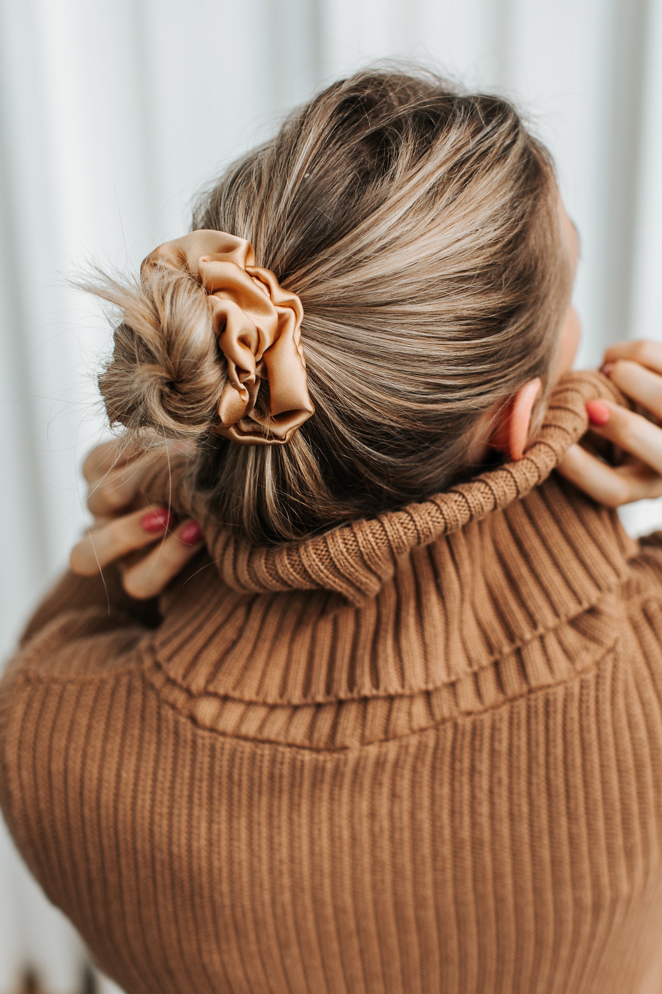Natural silk scrunchie Golden Palm Scrunchies Katrina Silks