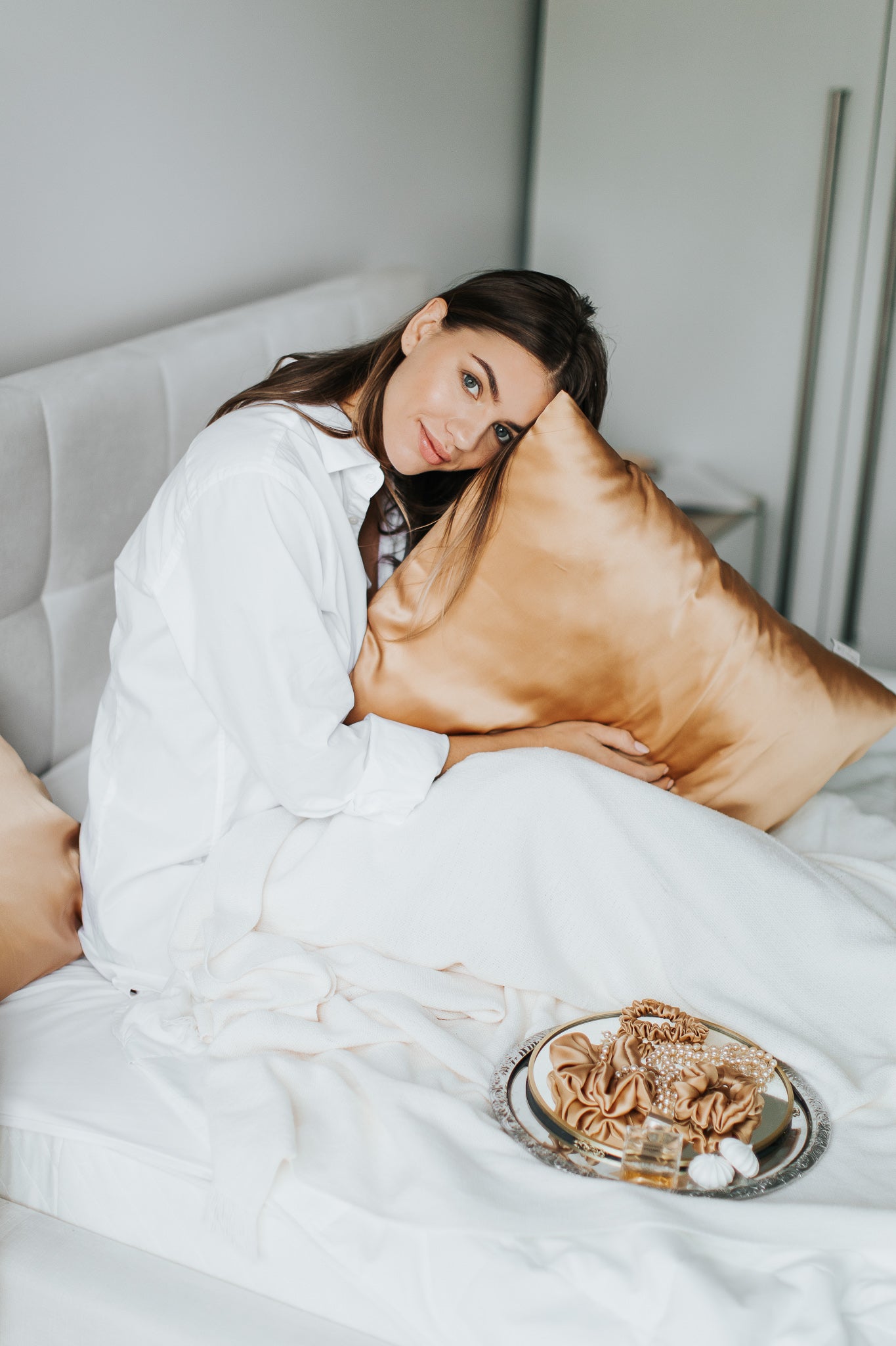 Natural silk pillowcase Golden Palm Pillowcases Katrina Silks