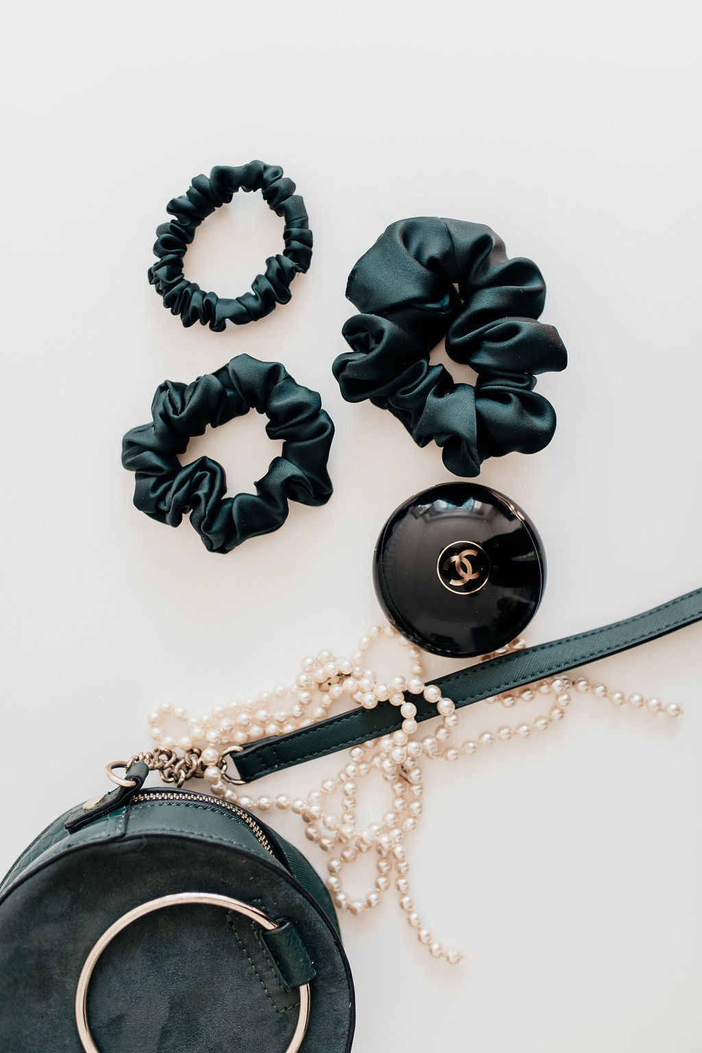 Natural silk scrunchie Eden Green Katrina Silks