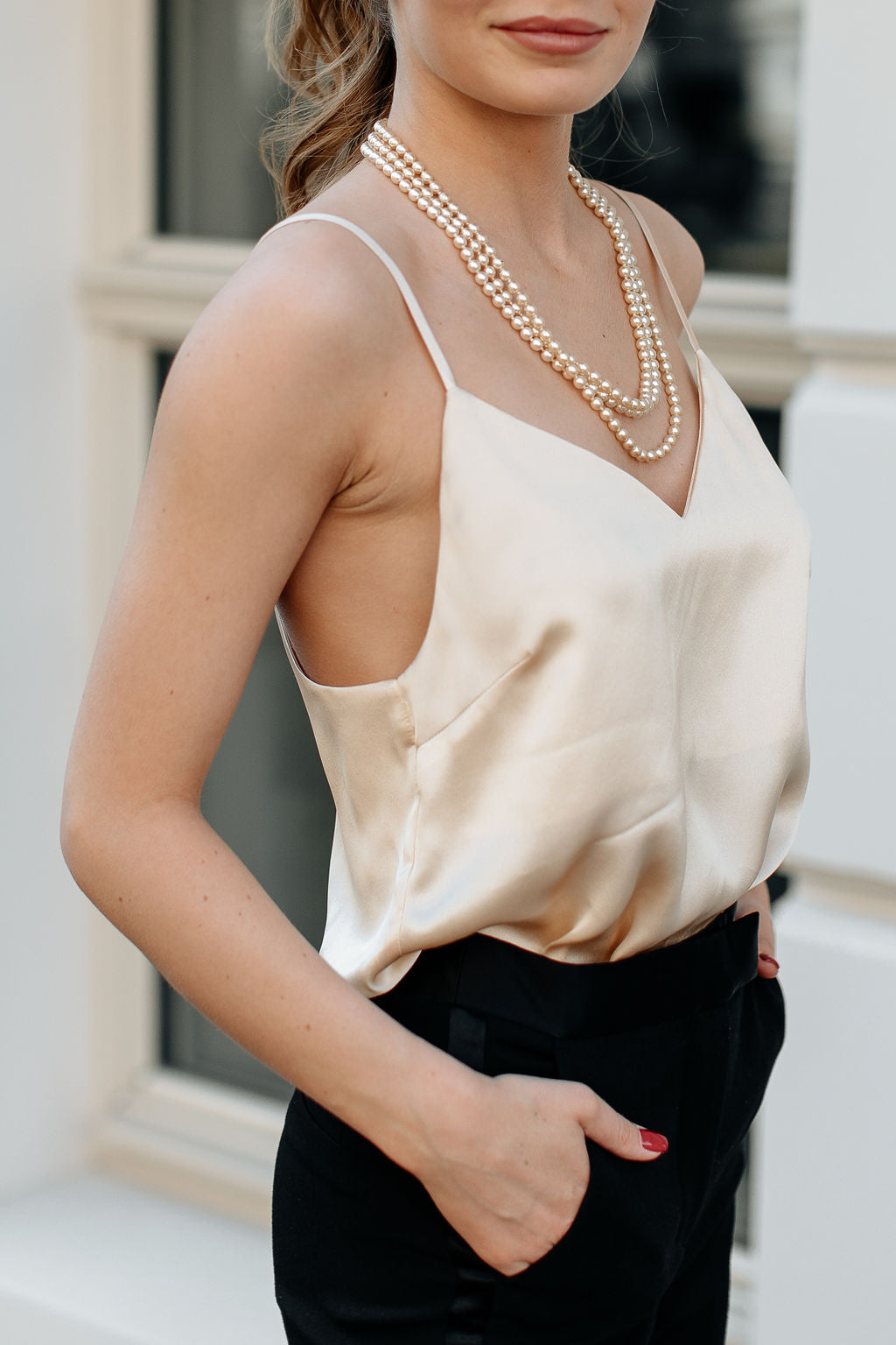 Natural silk top Cappuccino Beige Katrina Silks
