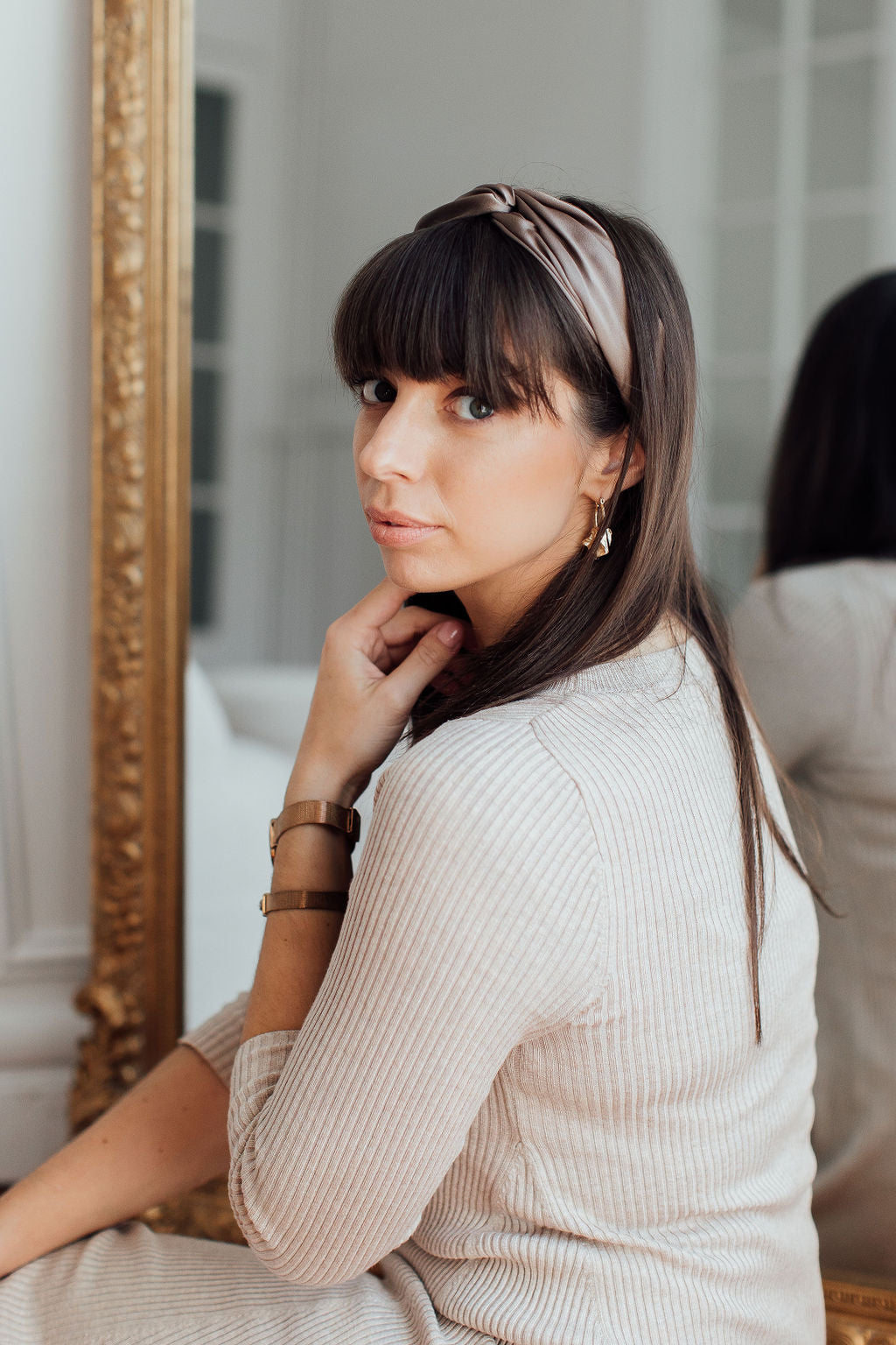 Natural silk Headband Delicious Mocha Headbands Katrina Silks