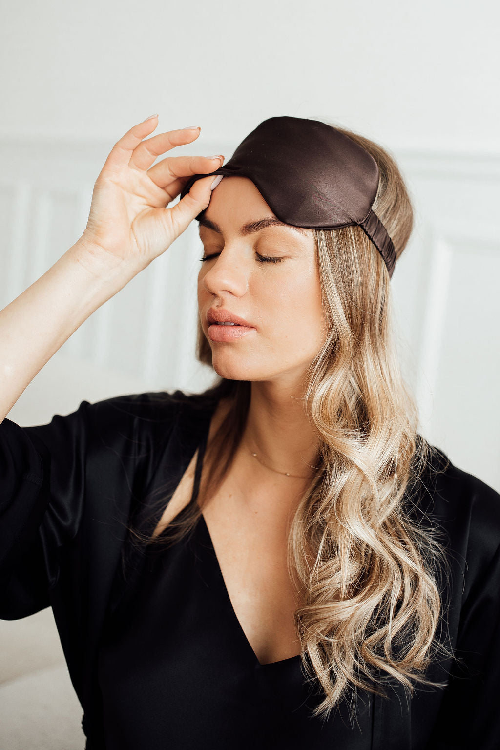 Natural silk eye mask Chocolate Brown PRE-ORDER Eye masks Katrina Silks