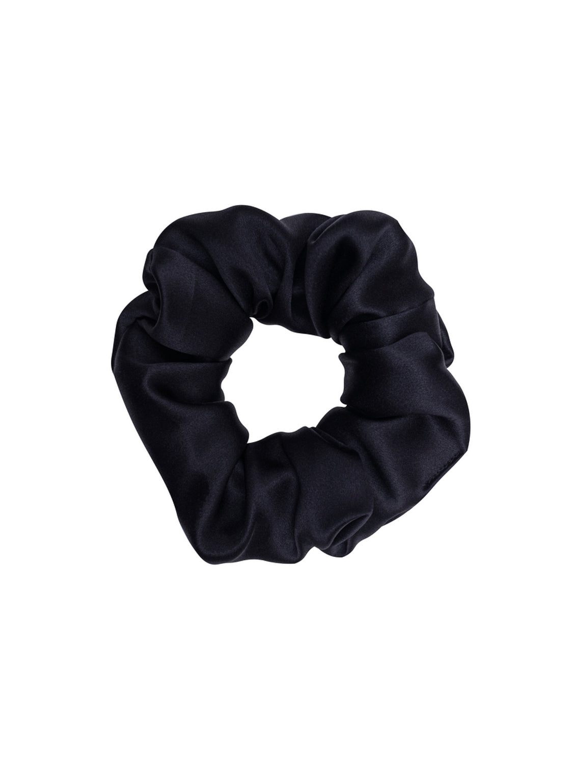 Natural silk scrunchie Black Night