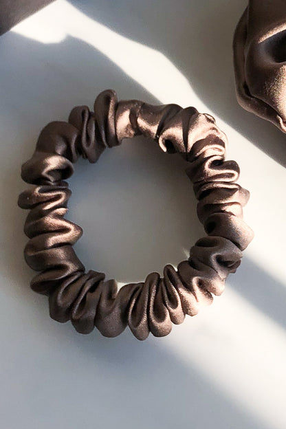 Natural silk scrunchie Delicious Mocha