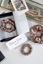 Load image into Gallery viewer, Natural silk scrunchie Antique Gold
