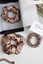 Load image into Gallery viewer, Natural silk scrunchie Antique Gold
