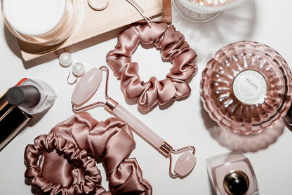 Natural silk scrunchie Powder Rose