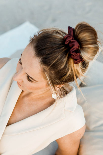 Natural silk scrunchie Royal Burgundy