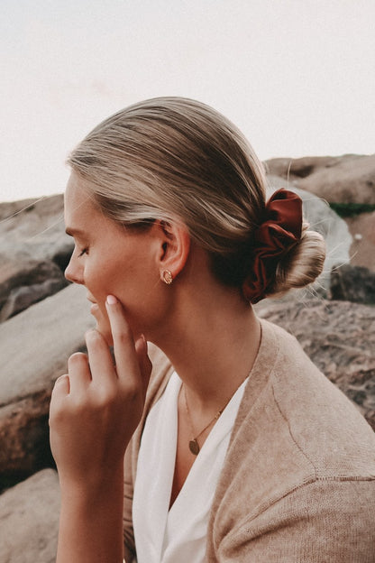 Natural silk scrunchie Cannelle Élégante  Katrina Silks   