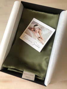 Natural silk pillowcase Vineyard Green Pillowcases Katrina Silks   