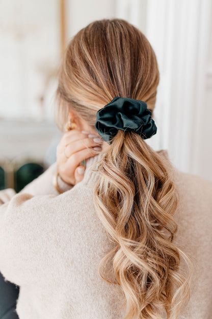 Natural silk scrunchie Eden Green  Katrina Silks   
