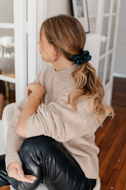 Natural silk scrunchie Eden Green  Katrina Silks   