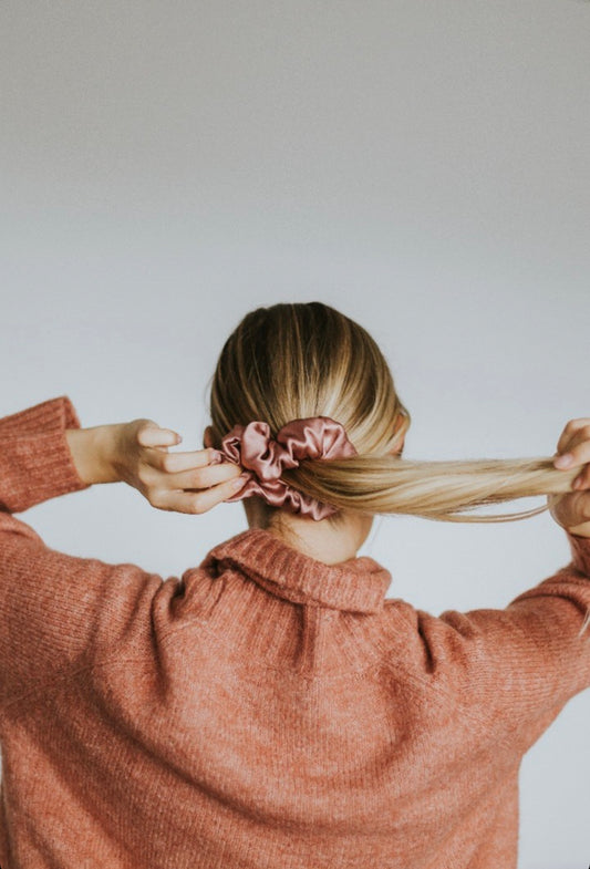 Natural silk scrunchie Powder Rose Scrunchies Katrina Silks   