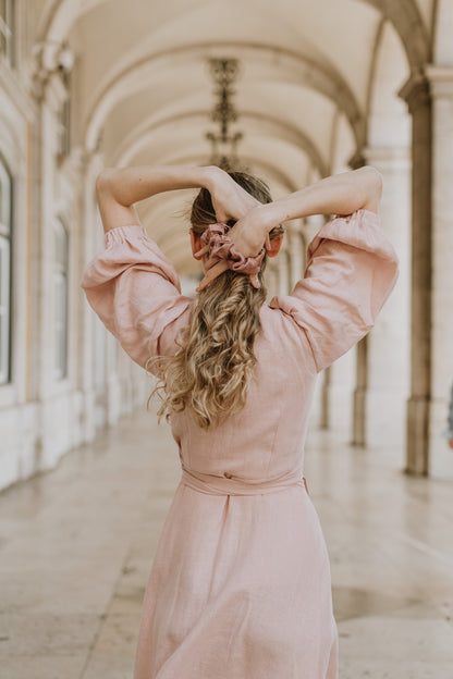 Natural silk scrunchie Powder Rose Scrunchies Katrina Silks   